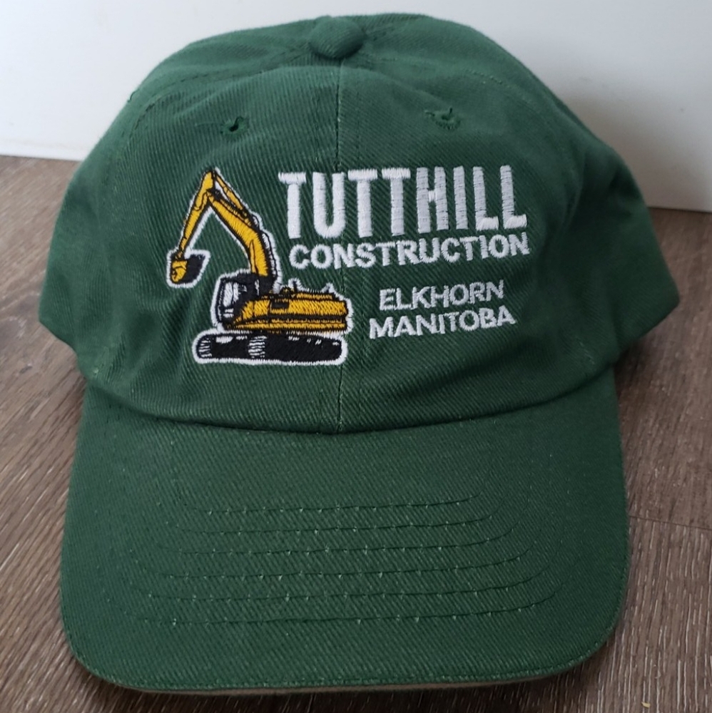 Vintage Retro 90s Green Construction Equipment Snap Back Trucker Hat Cap, OSFM